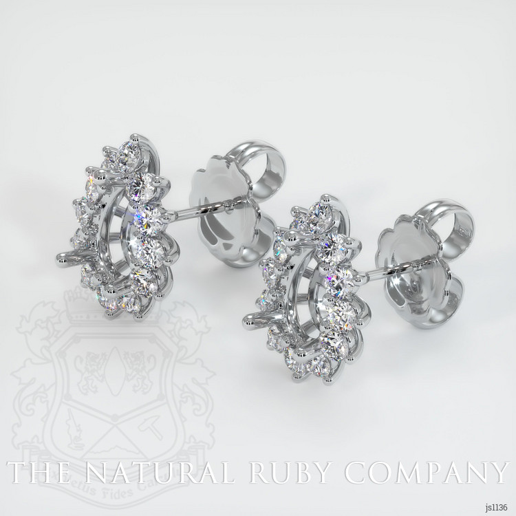 14K White Gold Halo Earring Setting