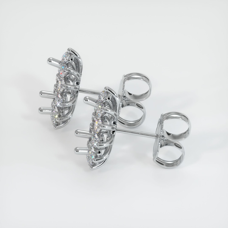 14K White Gold Halo Earring Setting