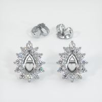 14K White Gold Halo Earring Setting Image