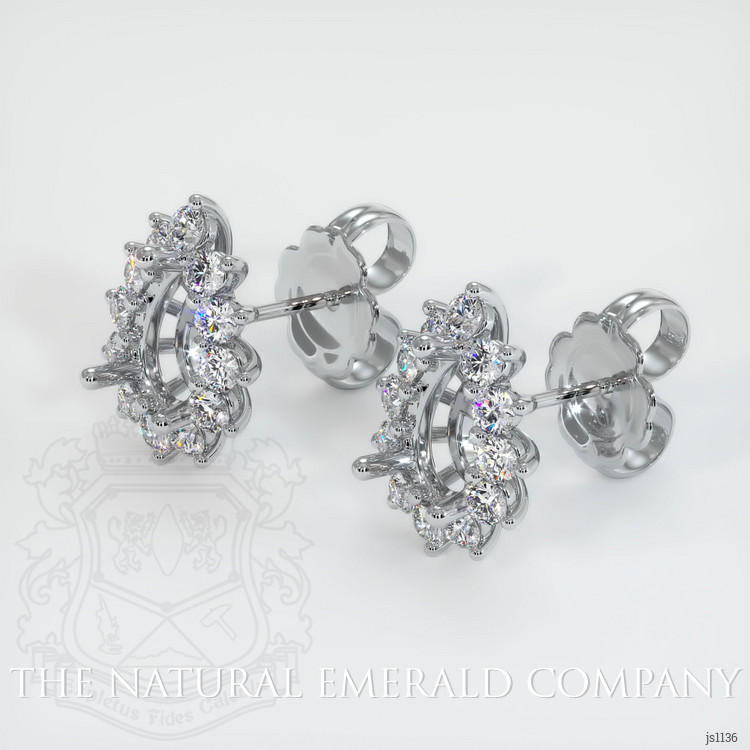 18K White Gold Halo Earring Setting