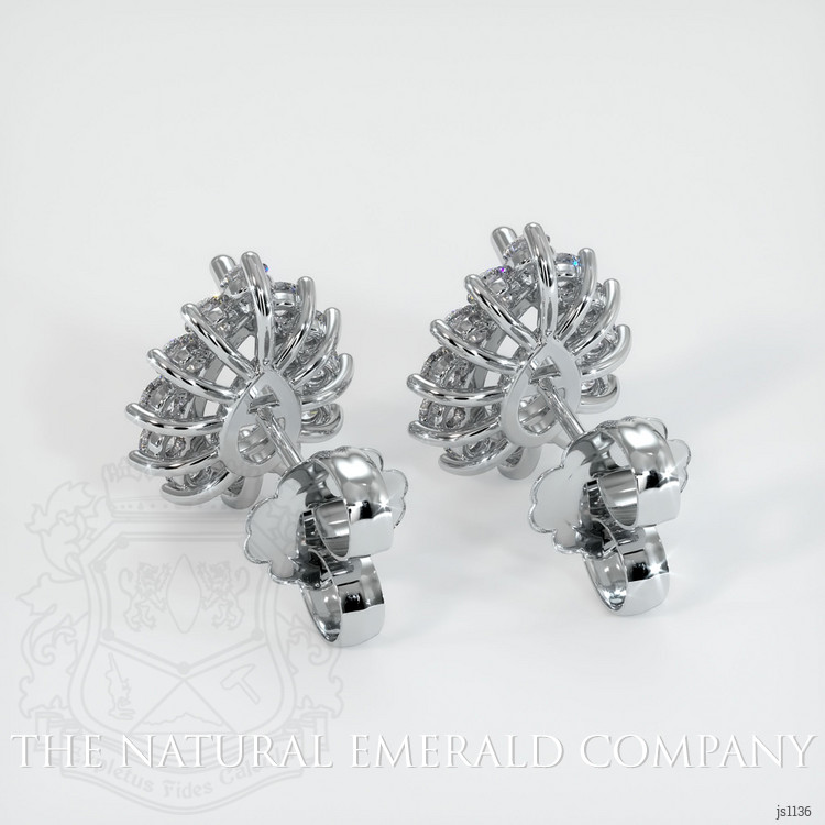 18K White Gold Halo Earring Setting