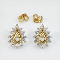 18K Yellow Gold Halo Earring Setting Image