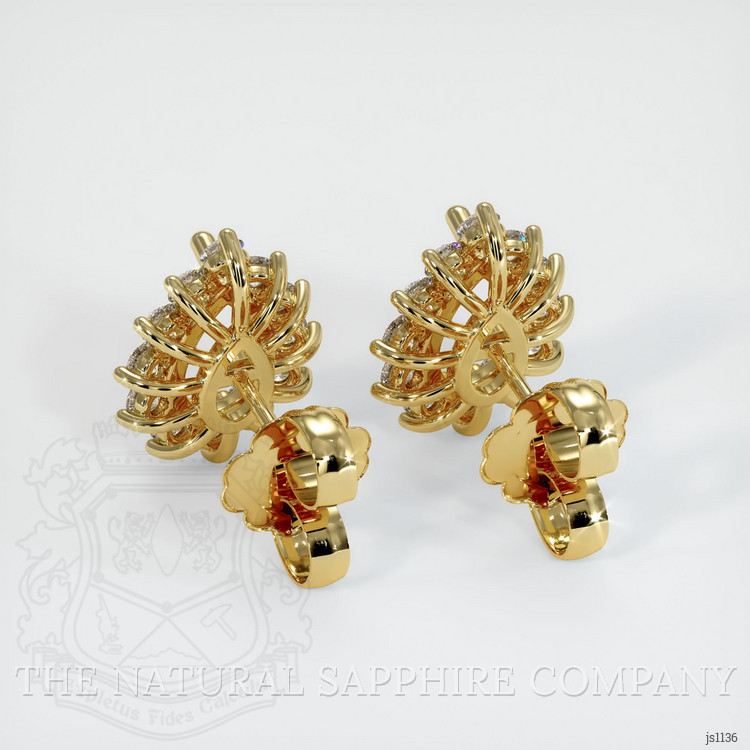 18K Yellow Gold Halo Earring Setting