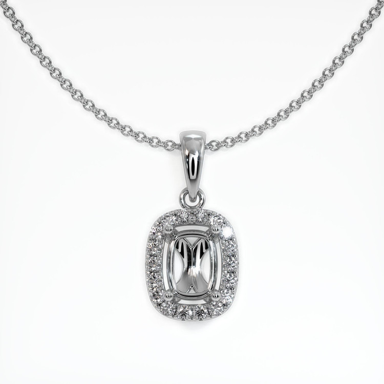 14K White Gold Pave Pendant Setting
