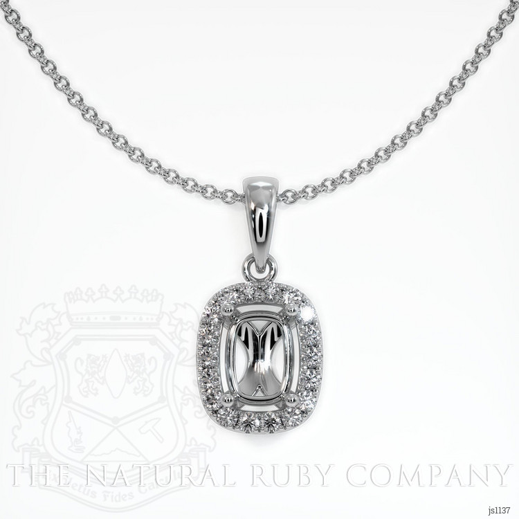 14K White Gold Pave Pendant Setting