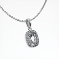 14K White Gold Pave Pendant Setting Image