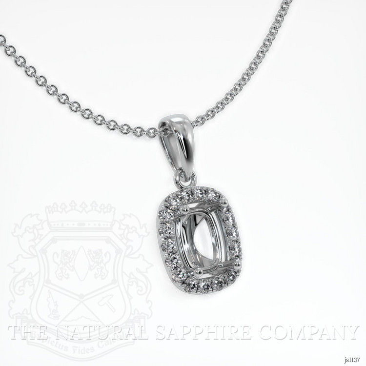 14K White Gold Pave Pendant Setting