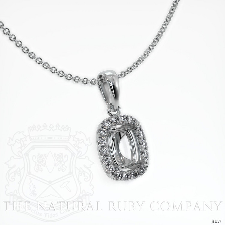 14K White Gold Pave Pendant Setting