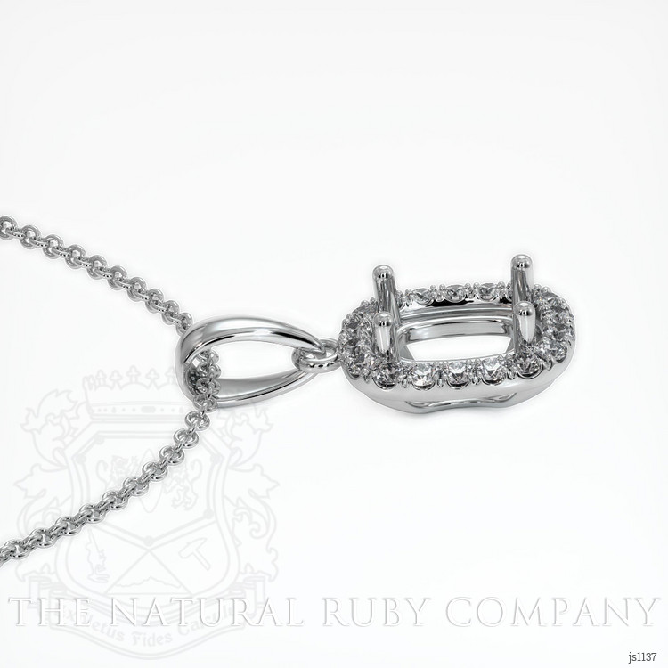 14K White Gold Pave Pendant Setting