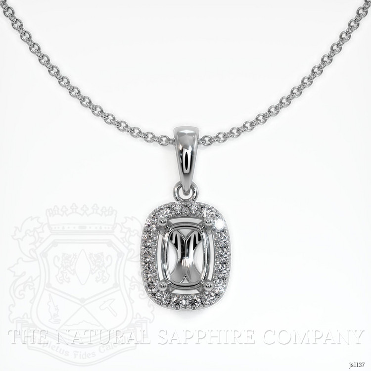 18K White Gold Pave Pendant Setting