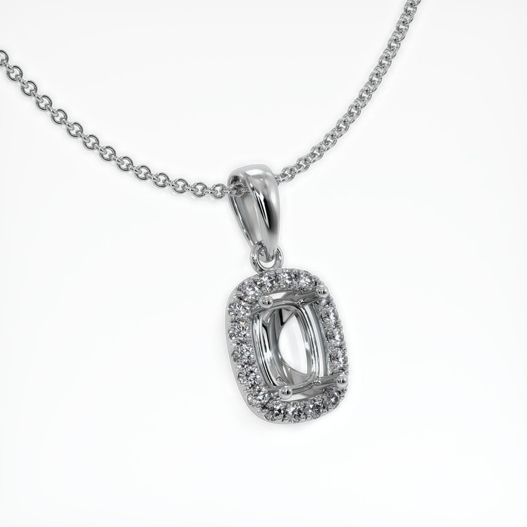 18K White Gold Pave Pendant Setting