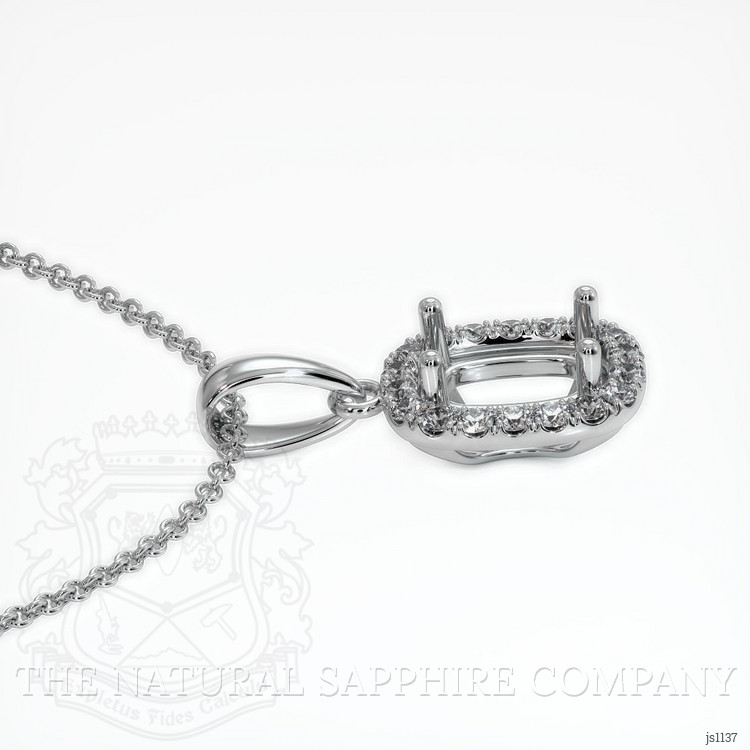 18K White Gold Pave Pendant Setting