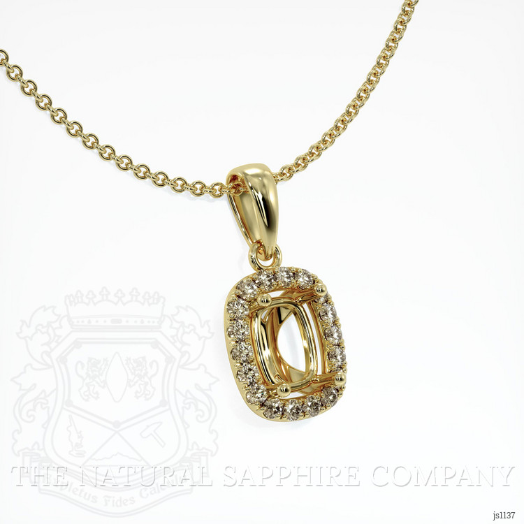 10K Yellow Gold Pave Pendant Setting