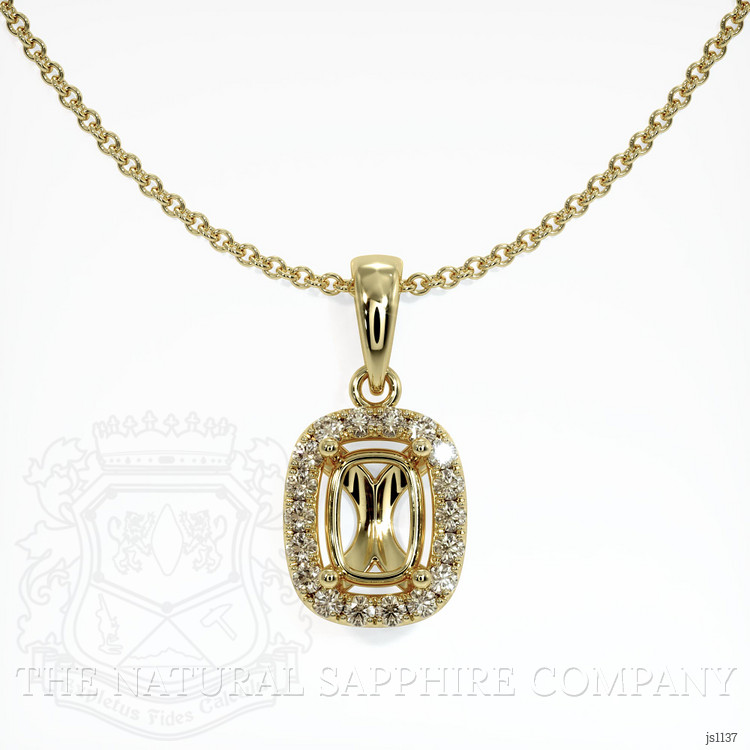 14K Yellow Gold Pave Pendant Setting