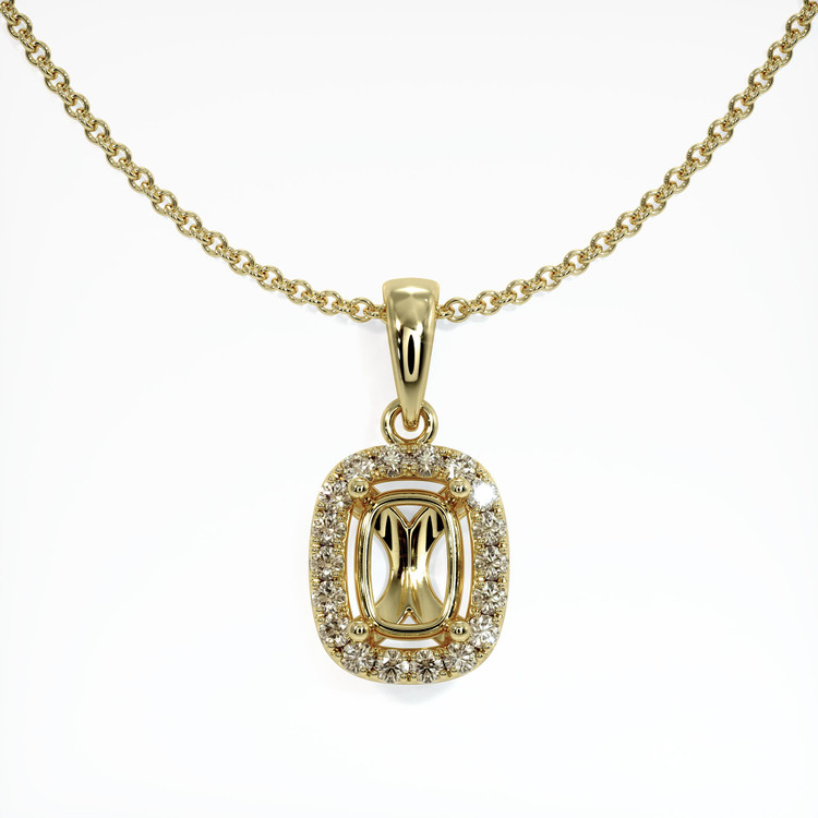 14K Yellow Gold Pave Pendant Setting
