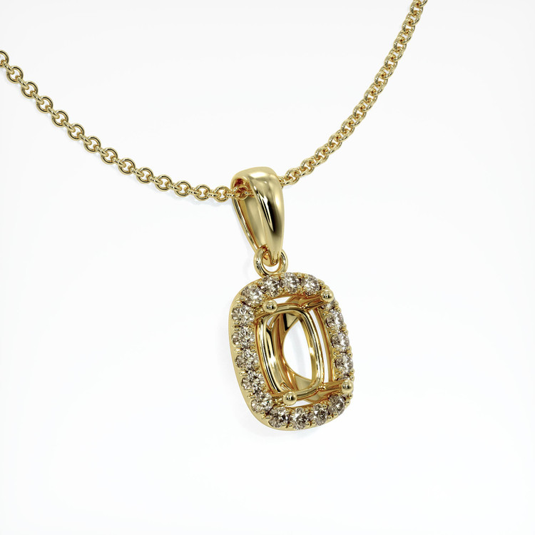 14K Yellow Gold Pave Pendant Setting