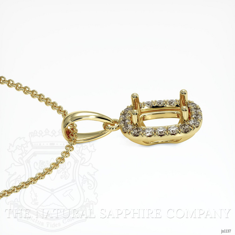 14K Yellow Gold Pave Pendant Setting