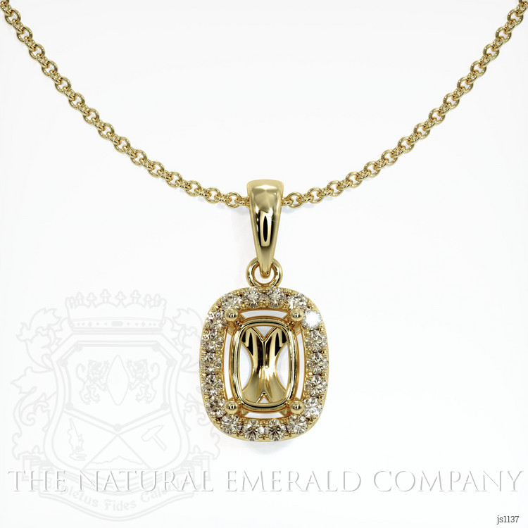18K Yellow Gold Pave Pendant Setting