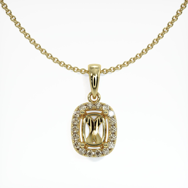 18K Yellow Gold Pave Pendant Setting