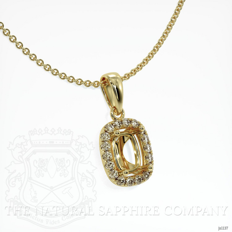 18K Yellow Gold Pave Pendant Setting