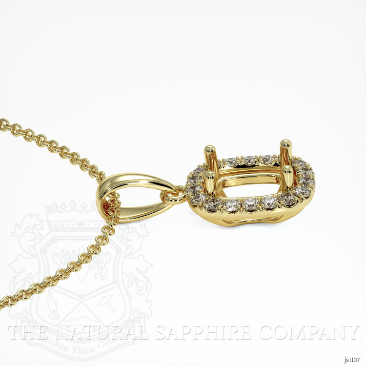 18K Yellow Gold Pave Pendant Setting