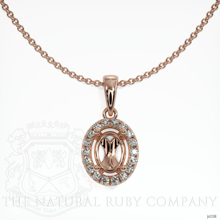 14K Rose Gold Pave Pendant Setting