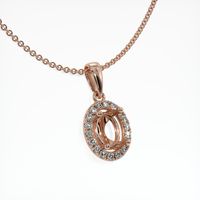14K Rose Gold Pave Pendant Setting Image