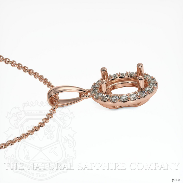 14K Rose Gold Pave Pendant Setting