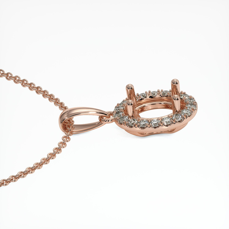 14K Rose Gold Pave Pendant Setting
