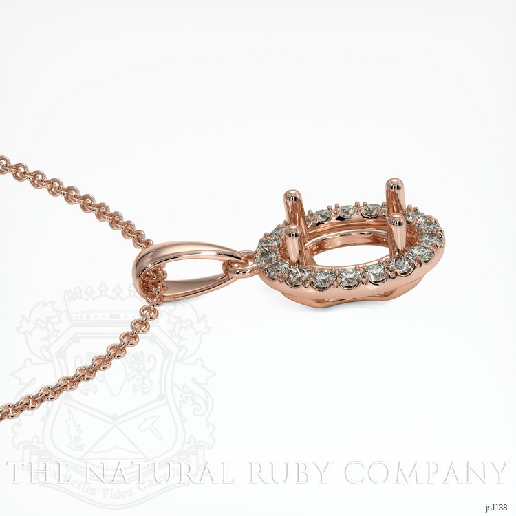 14K Rose Gold Pave Pendant Setting