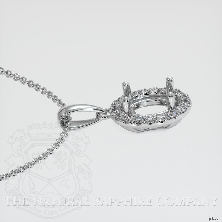 10K White Gold Pave Pendant Setting