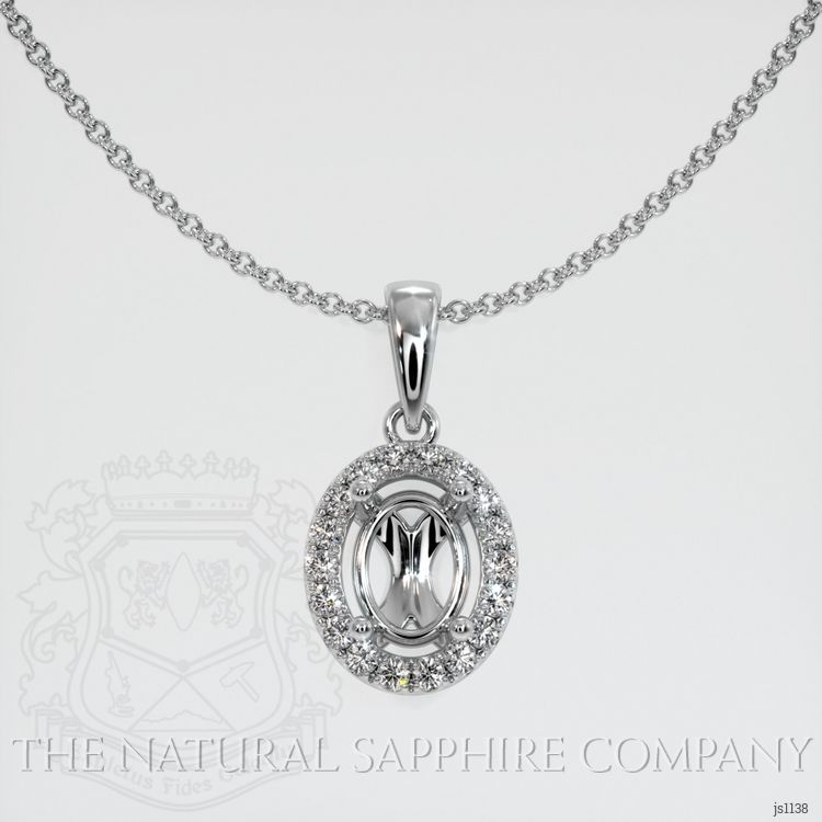 14K White Gold Pave Pendant Setting