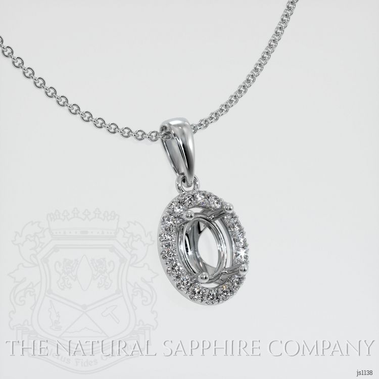 14K White Gold Pave Pendant Setting