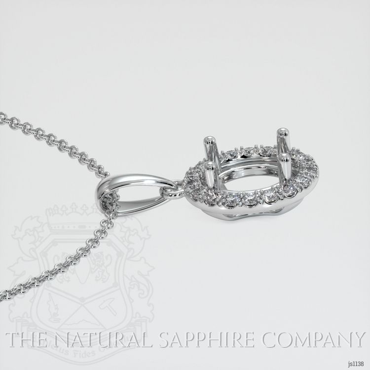 14K White Gold Pave Pendant Setting