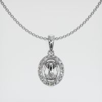 Pave Emerald Pendant 1.09 Ct., 18K White Gold Combination Setting