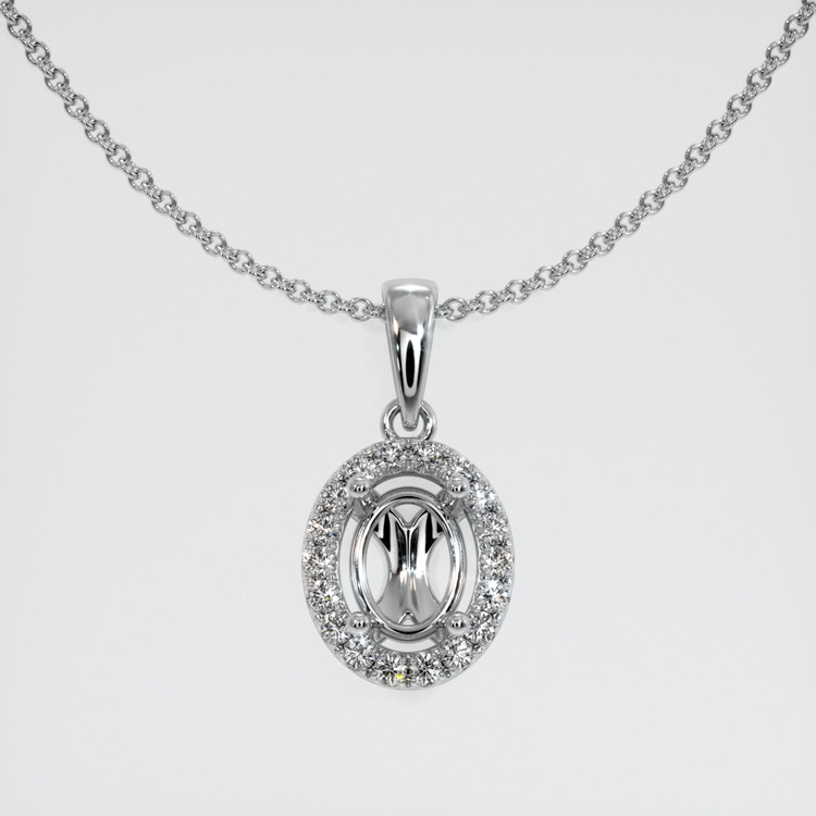 18K White Gold Pave Pendant Setting