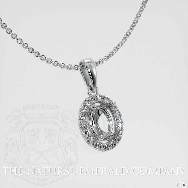 18K White Gold Pave Pendant Setting