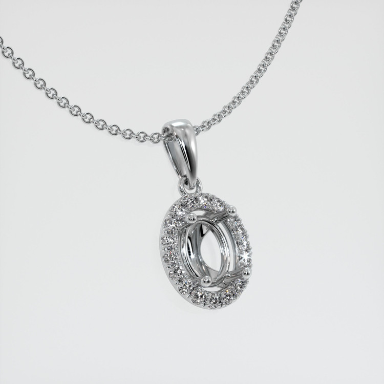 18K White Gold Pave Pendant Setting