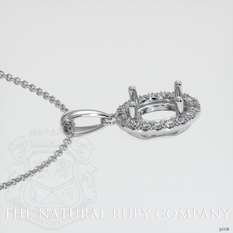 18K White Gold Pave Pendant Setting