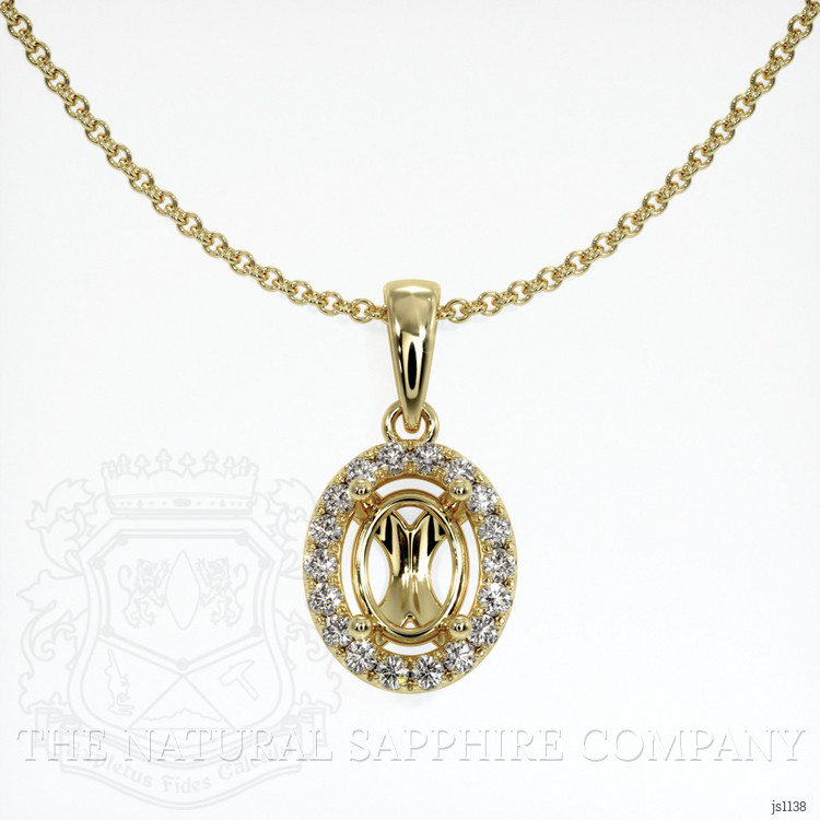 14K Yellow Gold Pave Pendant Setting