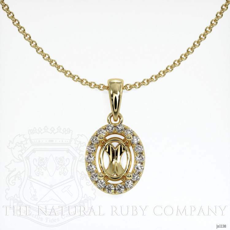 14K Yellow Gold Pave Pendant Setting