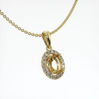 14K Yellow Gold Pave Pendant Setting Image