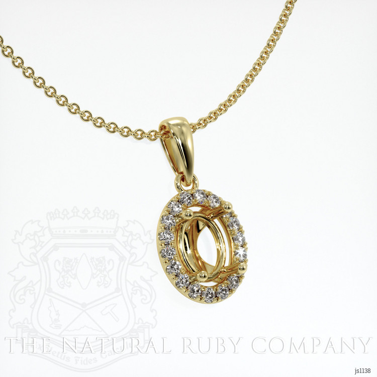 14K Yellow Gold Pave Pendant Setting