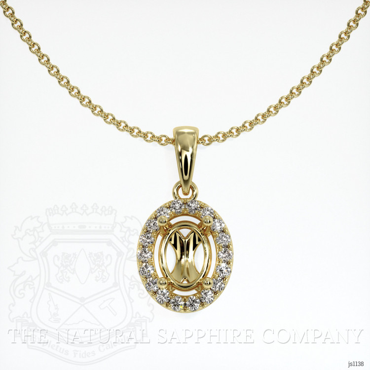 18K Yellow Gold Pave Pendant Setting