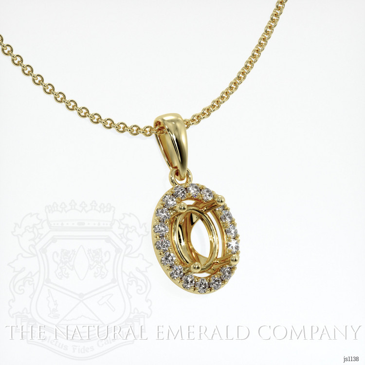 18K Yellow Gold Pave Pendant Setting