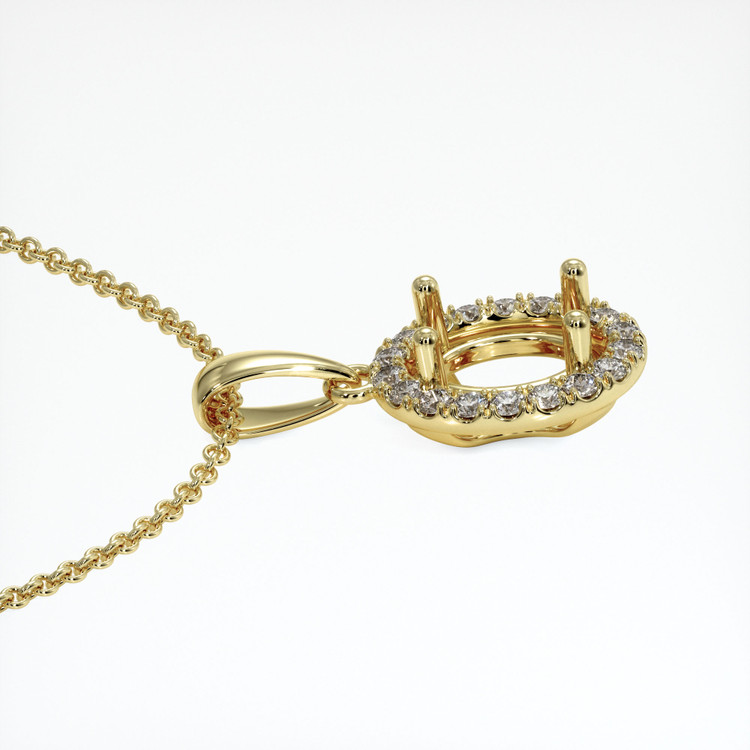 18K Yellow Gold Pave Pendant Setting