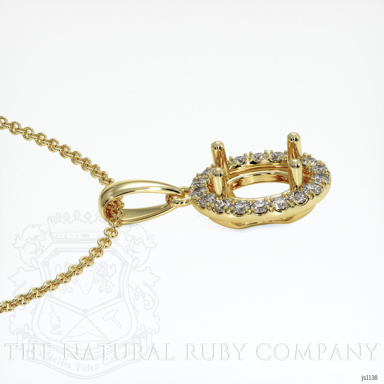 18K Yellow Gold Pave Pendant Setting