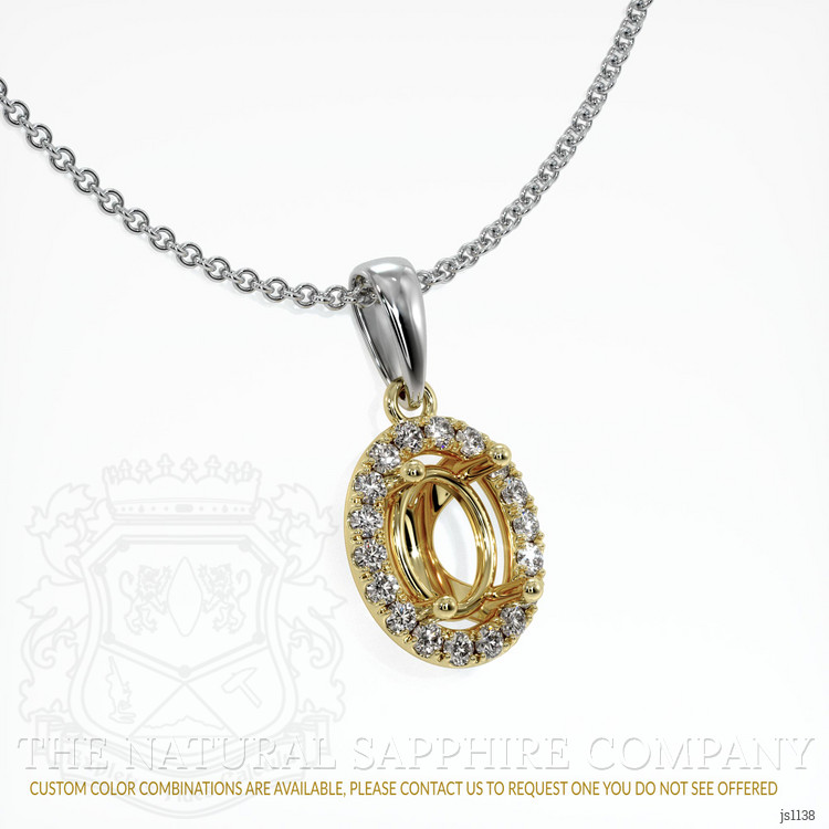 18K Yellow & White Pave Pendant Setting
