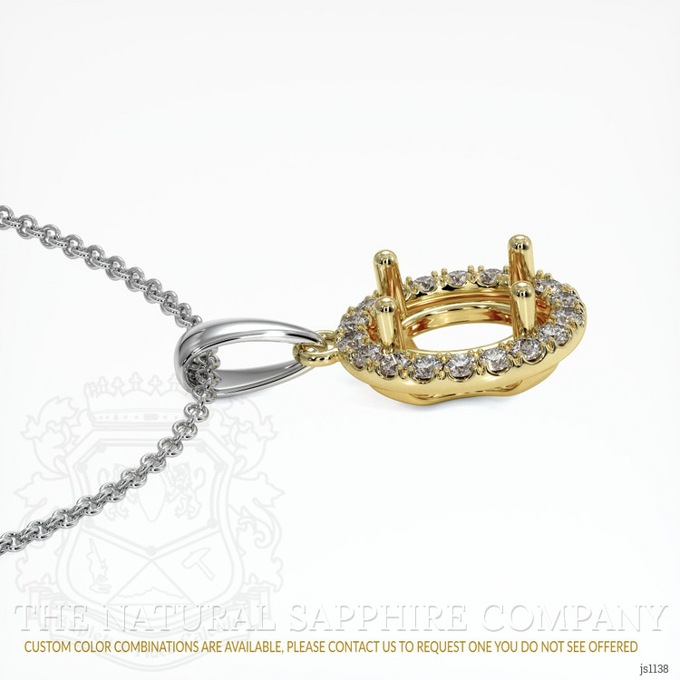 18K Yellow & White Pave Pendant Setting