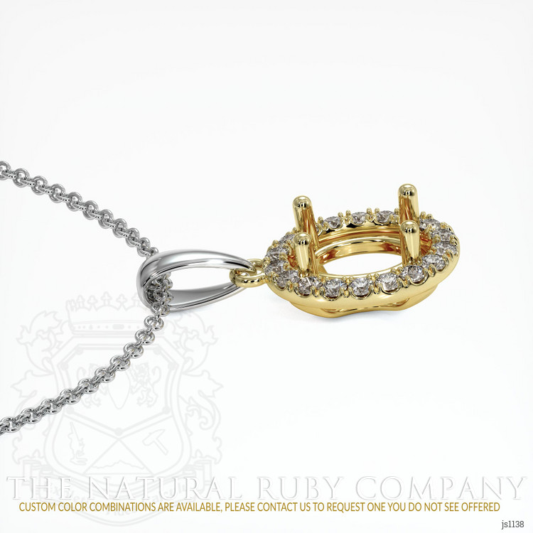 18K Yellow & White Pave Pendant Setting